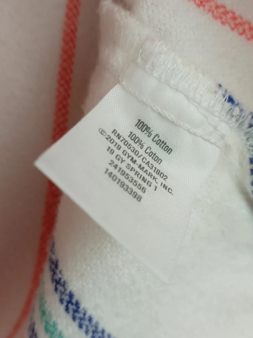 Gymboree girls size 3 white with colorful stripes fringe trim top stripe